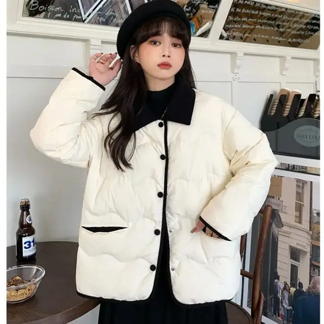 

Fashion Women Puffer Jackets Ultralight Down Cotton Jacket 2023 New Autumn Winter Long Sleeve Warm Coat Female Parka A13