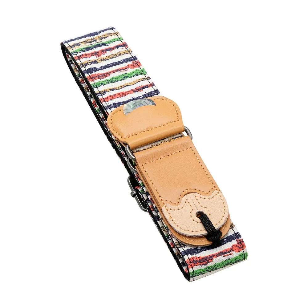 Embroidered Electric Guitar Strap with Plectrum Holder - String Instrument Accessory