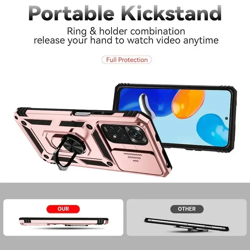 Push-Telefonhüllen mit Rüstungsringhalterung für Xiaomi Redmi Note 10 9 11 8 Pro Ma 9S Prime Poco X3 NFC X4 M4 4G 5G XiaoMi 11 11T Abdeckung_voghion.com