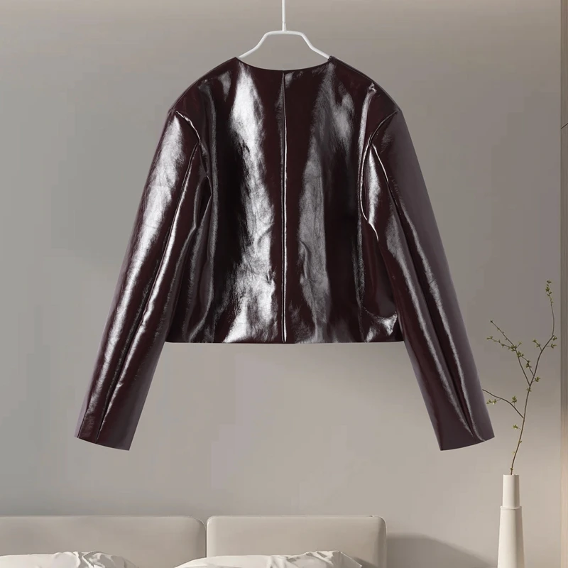 Casual Leather Jacket Skirt Set for Women 2 Pieces Lapel Single Breasted Top Mini Skirts Autumn Lady Y2k All-matching Outfits