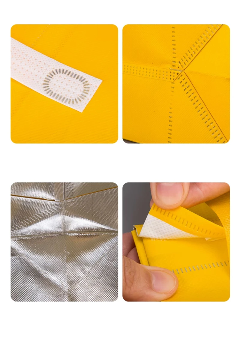 10/25pcs Non-Woven Takeaway Bags, Custom Logo Lunch Bags, Reusable Food Packaging Tote ... - SKU ITB01036 - UGI Packaging