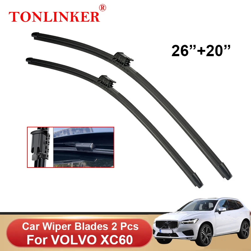 Tonlinker Car Wiper Blades For Volvo Xc60 Mk2 2018 2019 2020 2021 2022 D4 D5 B5 T5 T6 T8 Car