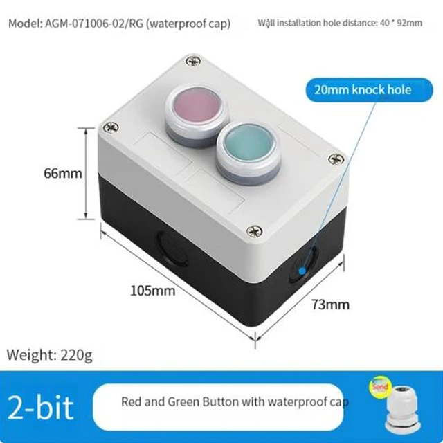 5 Hole Switch Box Waterproof Industrial Button Switch Control Box With ...