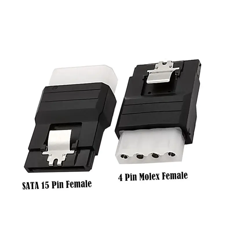 SATA 전원 어댑터 IDE 대형 4PIN 남성 여성 SATA15Pin 남성 여성 철 버클 하드 디스크 전원 어댑터 4Pin Molex IDE
