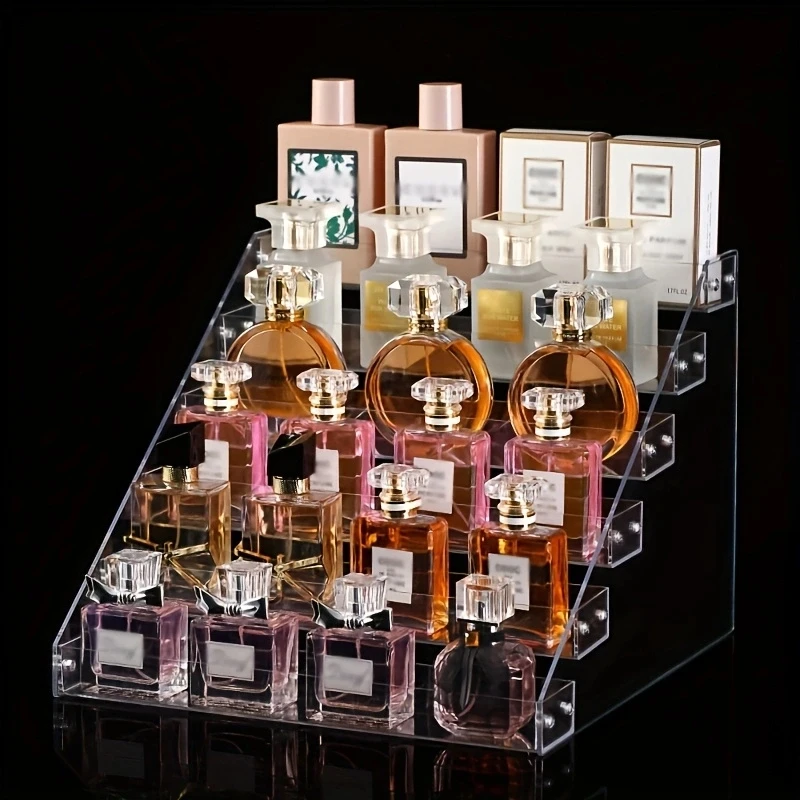 1pc Multi-Layer Cosmetics Organizer for Desktop,Transparent NailPolish Display Rack, Perfume and Lipstick Storage Shelf, ldeal f 5