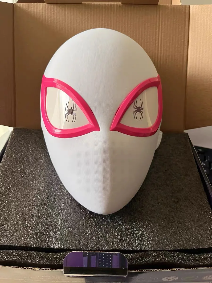 Mascara Spiderman Headgear Mask Cosplay Spider Man 1：1 Eye Electrons Emit  Light Control Elastic Toys Adults Kids Gift - AliExpress
