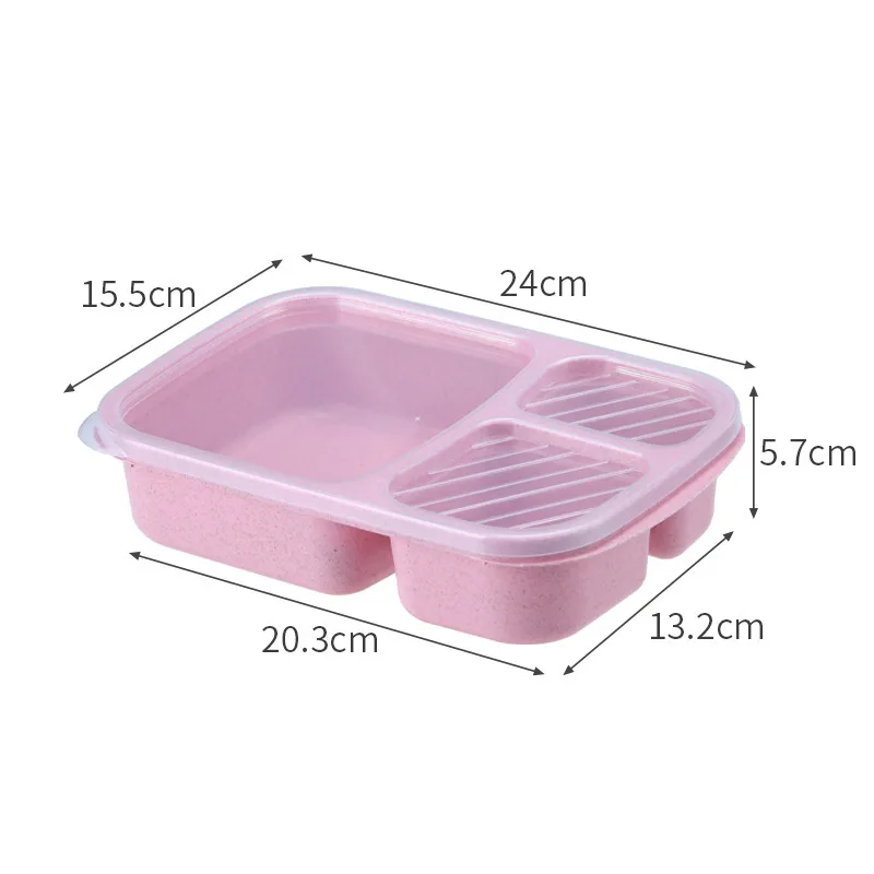 Portable Lunch Box Healthy Wheat Straw Compartment Non-toxic Food Container  Kids Adult Independent Lunch Fruit Box Microwave - AliExpress
