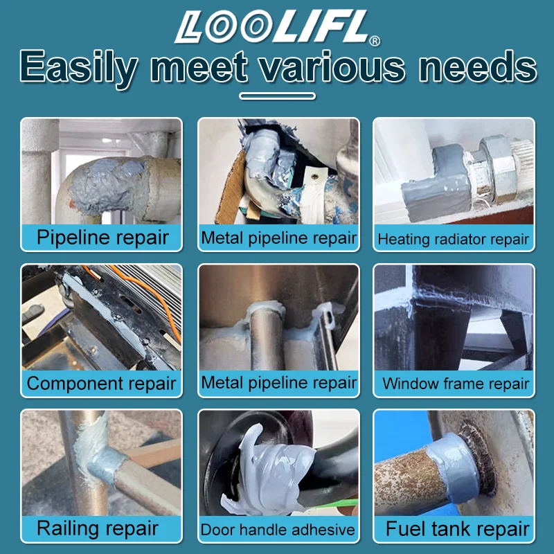 LOOLIFL Metal repair glue high strength adhesive sealant weld metal glue strong heat resistance casting AB glue. 3