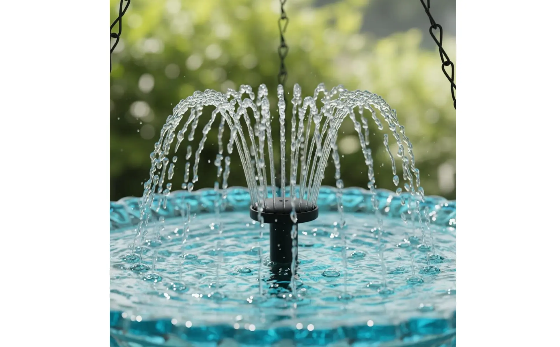 Hanging Solar Avian Bath Decorative Feature Solar Powered Hanging Water Feature Garden Decoration for Yard, Patio