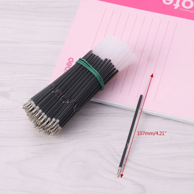100pc Retractable Pens Refills Blue/Red/Black 107mm Length for School Office 2