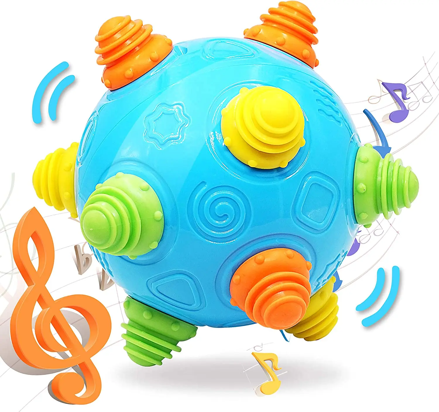 

Baby Music Shake Ball Toy Bumble Ball for Babies Dancing Bumpy & Interactive Sound Crawl Ball Toy Bouncing Sensory Learning Toys