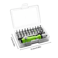 32 - in - 1 Alloy Steel Precision Screwdriver Set with Storage Case (Green)