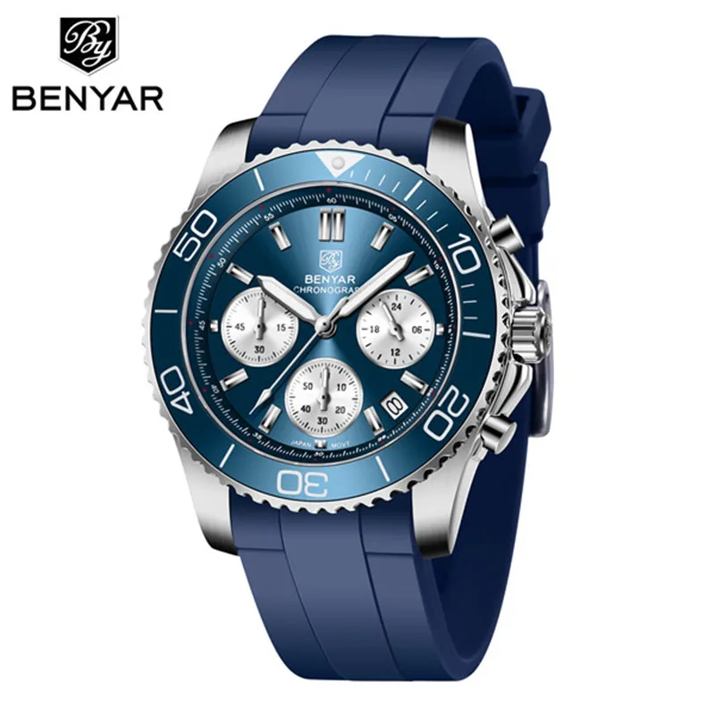 Male Wristwatch Stainless Steel Quartz Panda Chronograph Watch Sport Business Sapphire Glass Top Brand Luxury Clock Men Watch