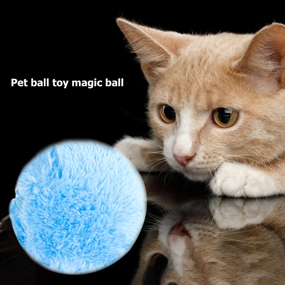 3-15pcs Cat Toy Rolling Ball Battery Powered Pet Electric Magic Roller Toy Activation Ball Dog Cat Interactive Chew Plush Toys