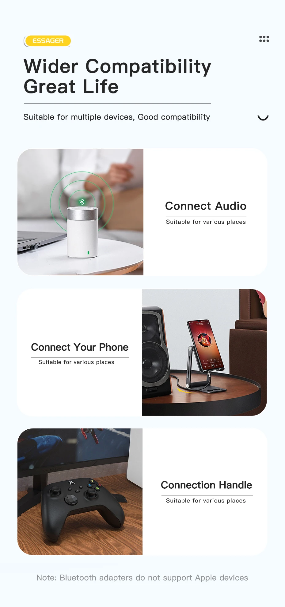 USB Bluetooth 5.0 Adapter Dongle for PC Laptop Speaker Wireless Mouse Earphone M