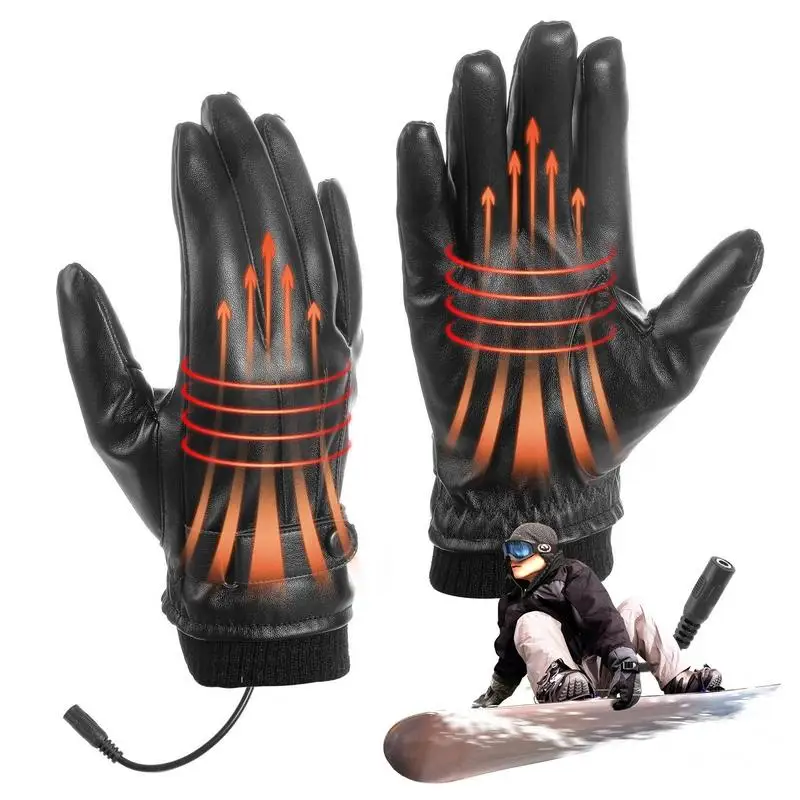 

Electric Heated Leather Gloves USB Heating Gloves Waterproof Windproof Hand Warmer Winter Outdoor Camping Hiking Accessories