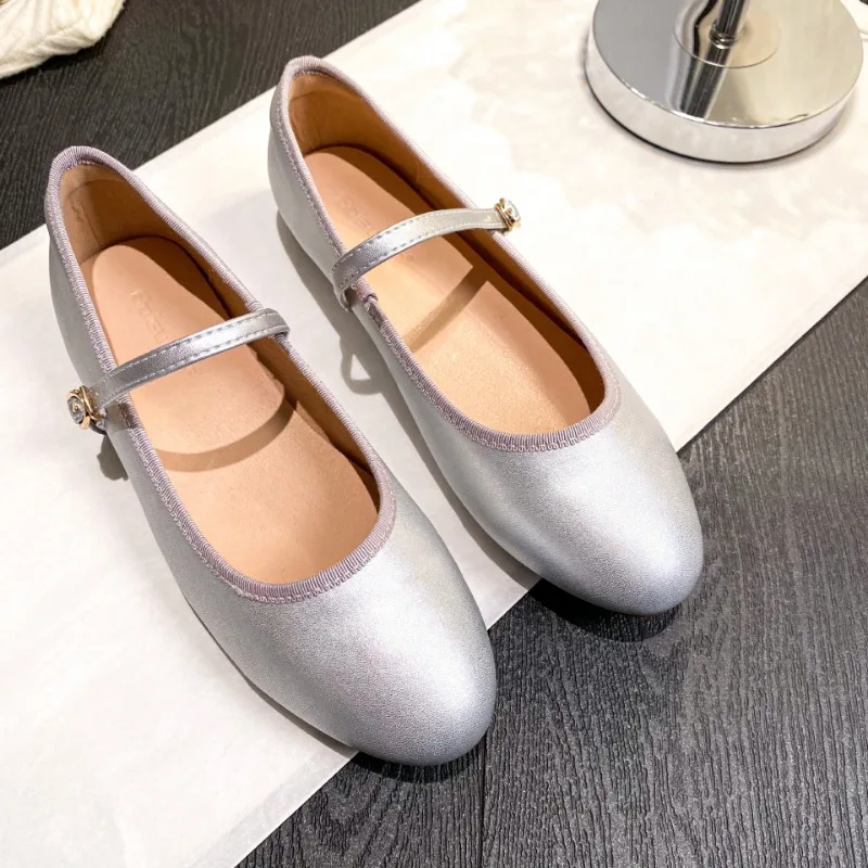 Shiny PU Leaather Flats Mary Janes Shoes Women Red Elegant Basic Pointed Toe Loafers Spring Autumn Daily Casual Black Shoes New 4