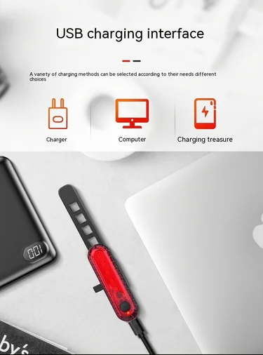 Description Picture 5 of itemBicycle Light Tail Night Riding Warning Light USB Rechargeable High Bright Strong Rear Light Road Cycling Equipment