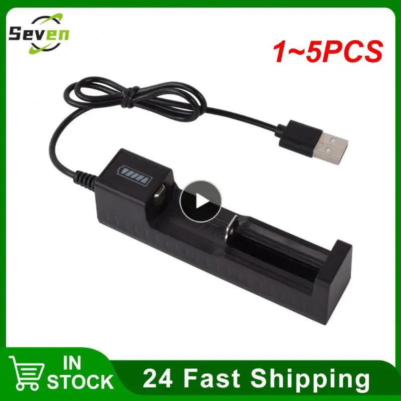  1~5PCS Universal 1 Slot Battery USB Charger Adapter LED Smart Chargering for Rechargeable Batteries Li-ion 18650 26650 14500 