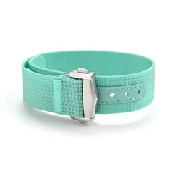 Versatile Ribbed Nylon Waterproof Watch Strap with Folding Buckle - Sporty & Stylish - 22mm (Water duck)