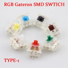 Smd switches 3 pinos gateron interruptor claro verde amarelo preto vermelho marrom azul para teclado mecânico ajuste gk61gk64 gh60 dz60 keycap