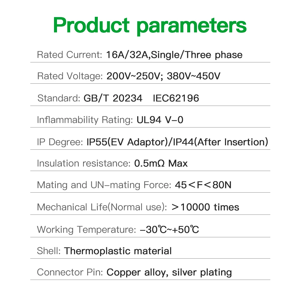 ISigma  ڵ EV  Ŀ, IEC62196 Ÿ 2-GBT EV , 32A 1  7.2kw EV  