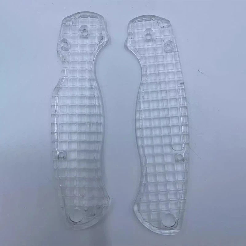 

1 Pair Transparent Acrylic Knife Grip Handle Scales For Genuine Spyderco C81 Paramilitary2 Para2 Knives Grid Pattern DIY Parts