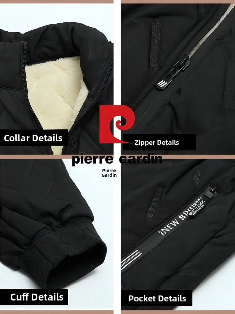 Pierre Cardin Men's Autumn Winter Thiened Fce Lined Casual Sports Suit Warm Dad Clothes Long Sve Coat Long Pants