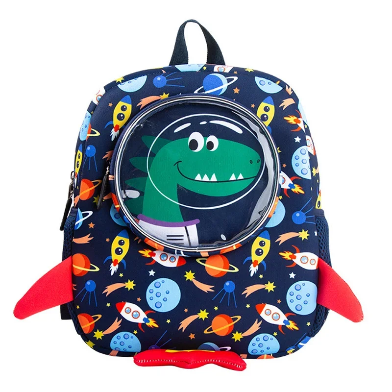 Funny Cartoon Rocket Kids School Bags for Boys Girls Cute Dinosaur Backpacks Anti-lost Toddler Children Bag Mochilas Escolares 1