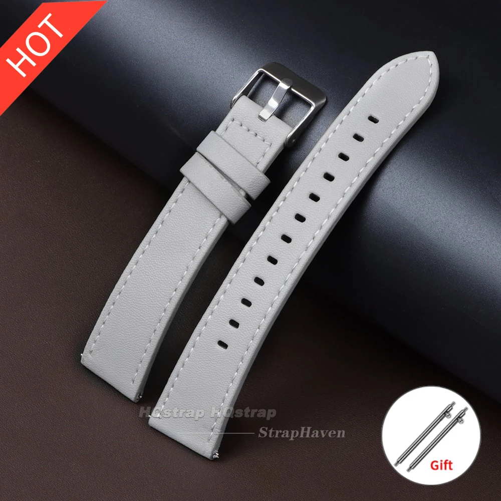 Elegant Genuine Leather Watch Strap Bracelet with Quick Release - Universal Wristband