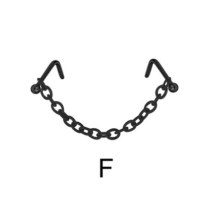 Double Nose Piercing Chain Nose Chain for Nostril Piercing Stainless Steel Nose Stud Decoration Earring Piercing Chain Women