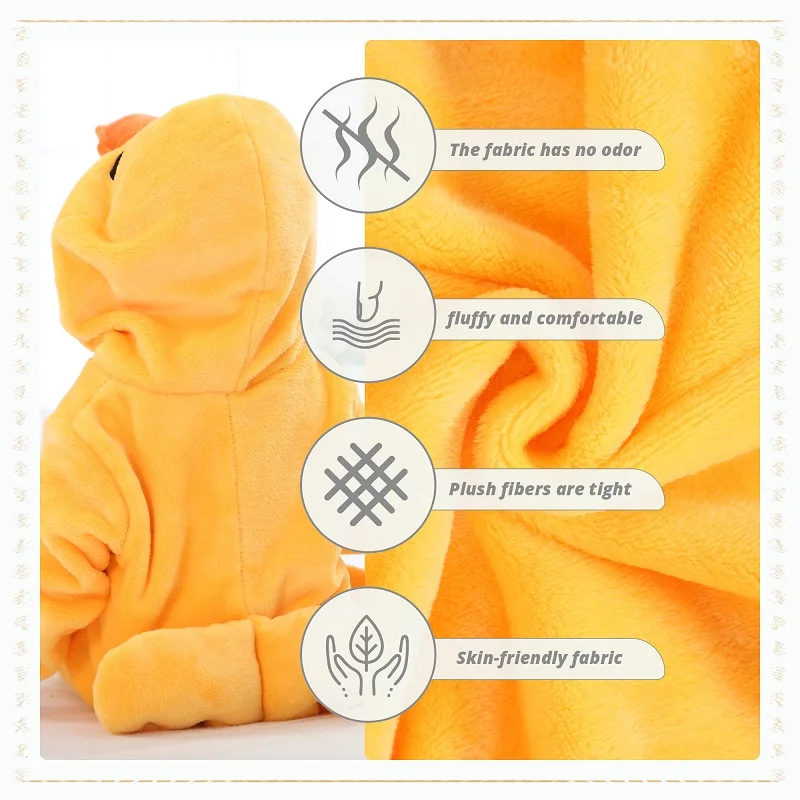 MICHLEY Karneval Flanell Baby Strampler Winter Warme Kleidung Kostüm Kapuzen-Bodysuits Pyjamas Niedlicher Overall Jumpsuit für Mädchen Jungen – Detail 7
