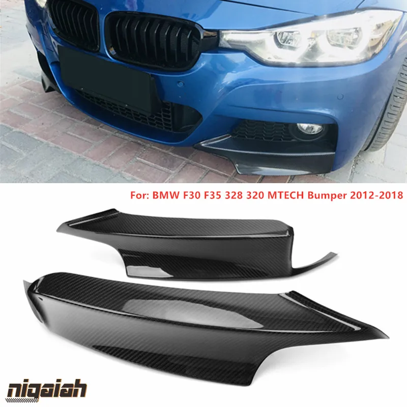 

Carbon Fiber Front Bumper Canards Splitters Fog Lamp Cover Trim For-BMW 3 Series F30 F35 M Sport 2012 - 2018