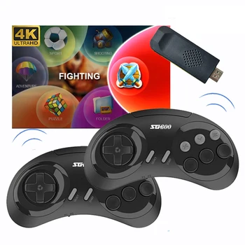 세가 제네시스 FC 용 16 비트 MD 비디오 게임 콘솔, 4600 개 이상 게임 내장, HDMI 호환 4K TV 게임 스틱 무선 컨트롤러