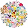 50/100PCS Kawaii Pikachu Anime Pokemon Stickers for Laptop Suitcase Skateboard Guitar Phone Cartoon Sticker Kid Gift Toys 3