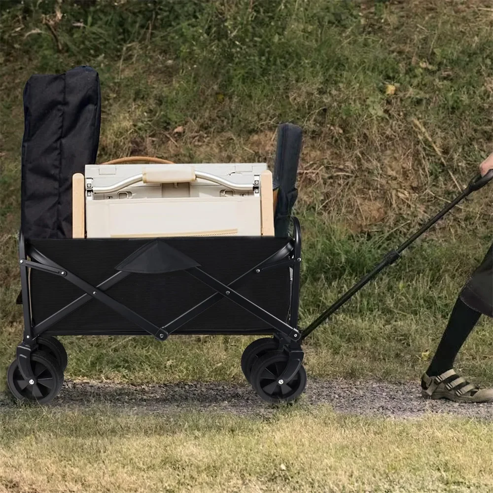 Folding Beach Wagon Cart Collapsible Heavy Duty Outdoor Camping Garden Utility