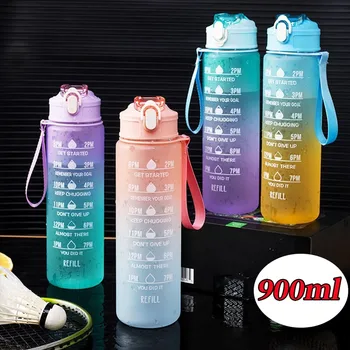 900ml Sport wasser flasche mit Zeit marker 1