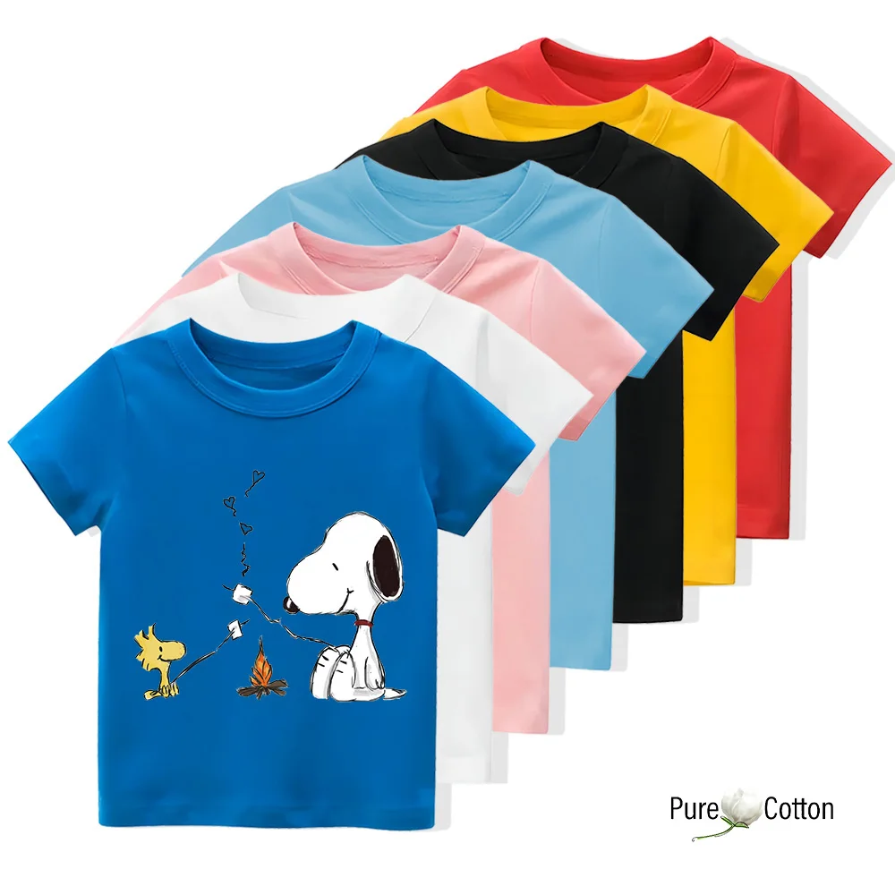 Vitality small fresh top Pure cotton fabric Snoopy cartoon comfortable soft children's top shirt pattern all match and fashion c 2