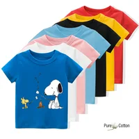 Vitality small fresh top Pure cotton fabric Snoopy cartoon comfortable soft children's top shirt pattern all match and fashion c 2