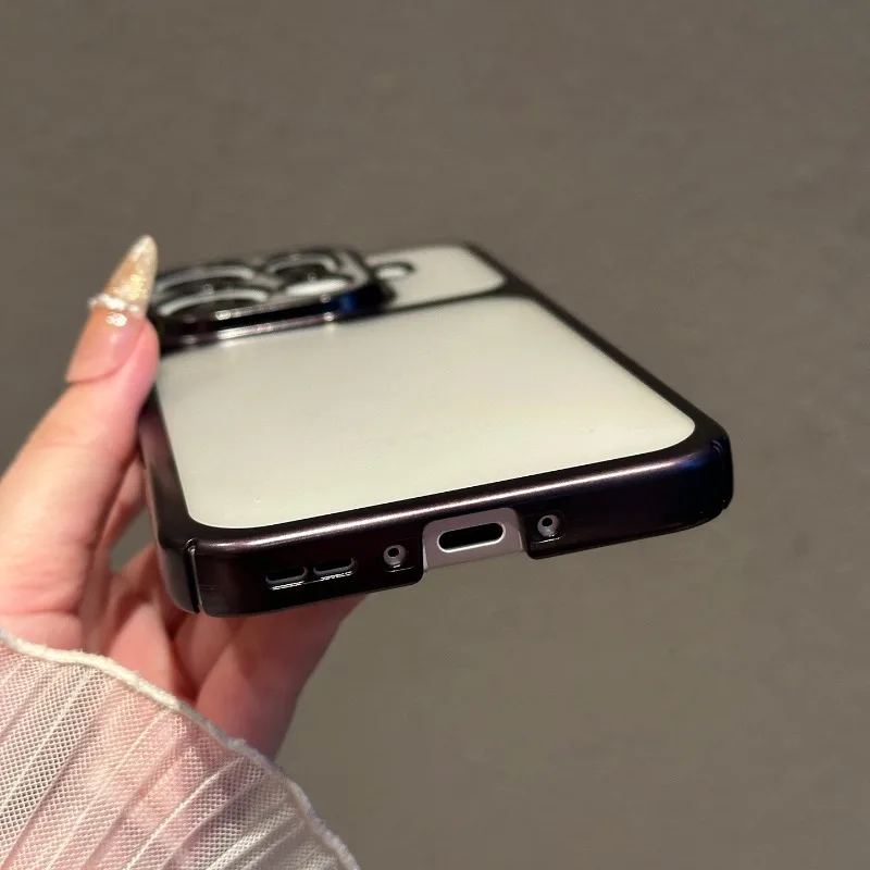 Transparent Shockproof Phone Case with Full Camera Protection - Anti-Fall Hard Matte Clear Cover