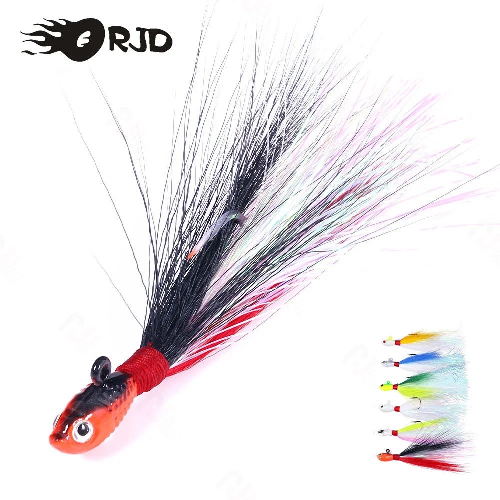 Orjd Micro Jigs Coloful Buck Tails Con Jig Lead Head Bottom Fishing For Flukes Striped Bass Snapper Metal Jigs Rockfishing Lure