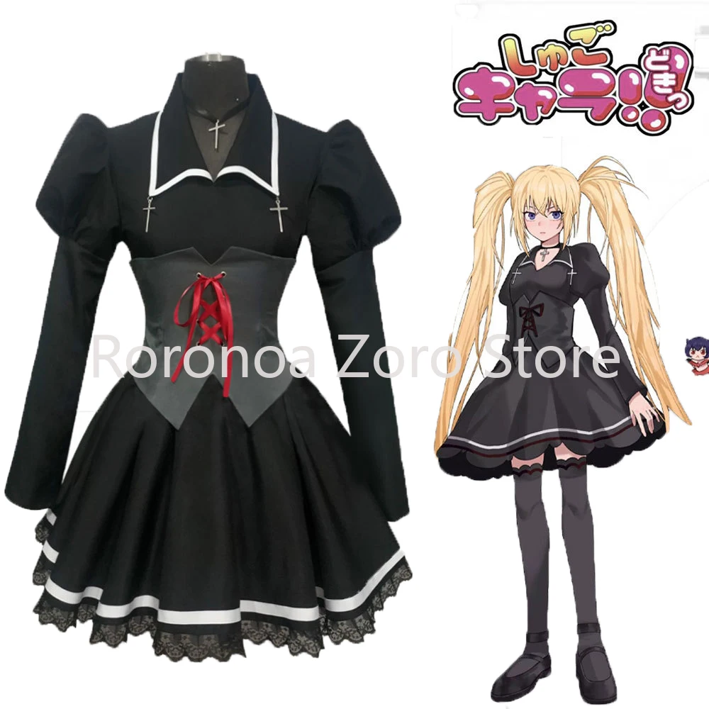 

Anime Shugo Chara Cosplay Hoshina Utau Costumes for Women Uniforms Sailor Suit Tsukiyomi Utau Dress Black Slim Waist Dresses