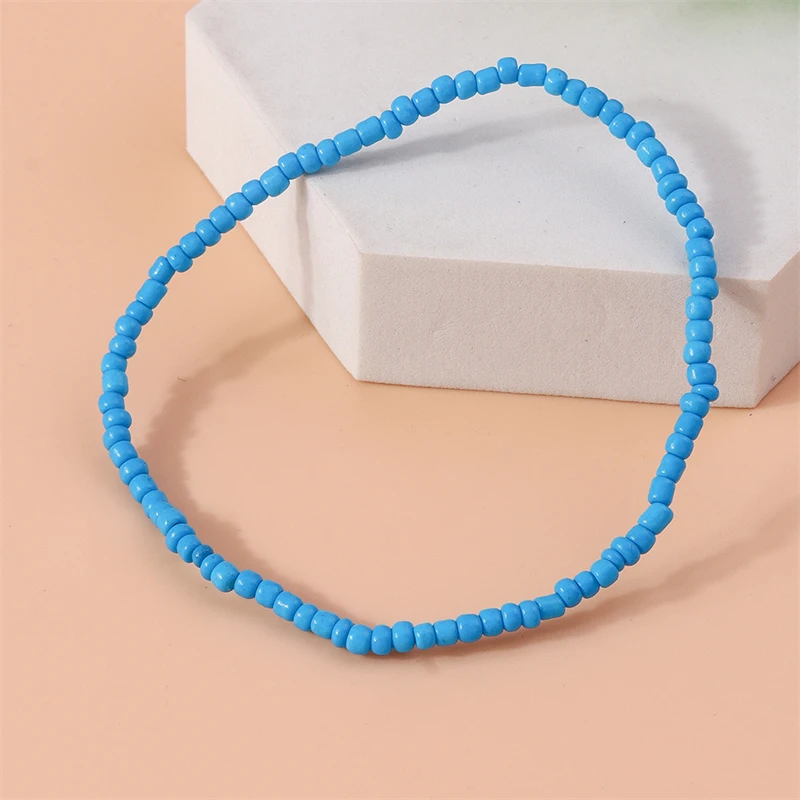 7 Bracelets Cheville Bohème Cubahop - Perles Colorées Fait Main - Accessoire Plage Été