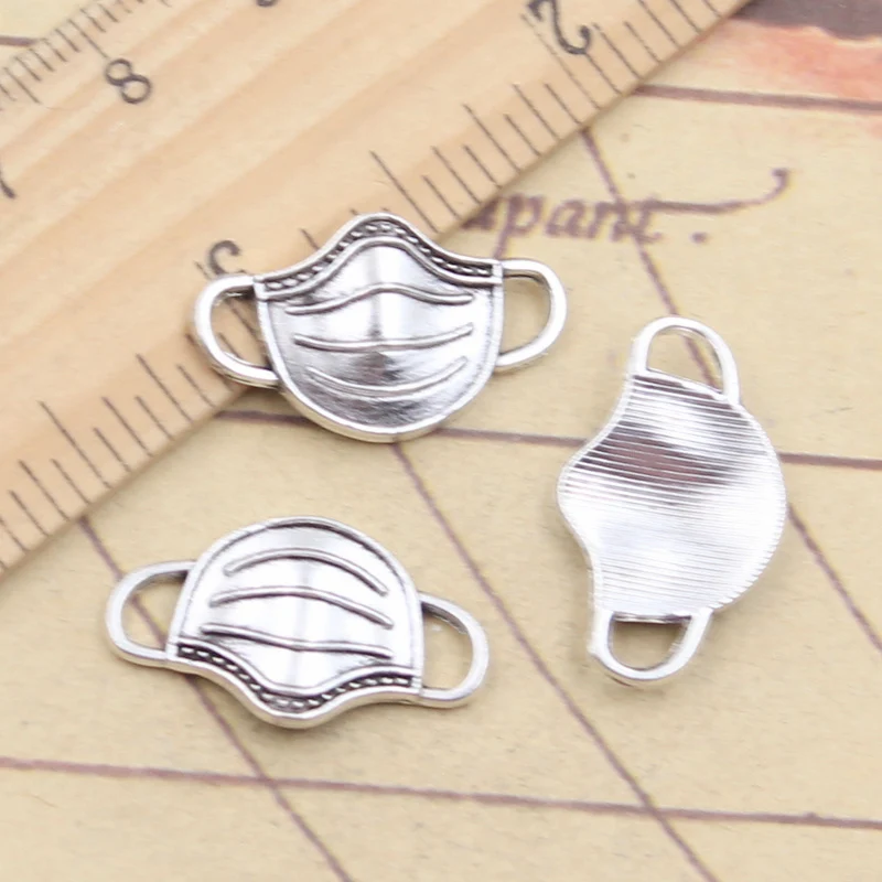 20pcs 매력 의사 얼굴 마스크 13x23mm 티베트어 실버 컬러 펜던트 골동품 보석 만들기 DIY 수제 공예