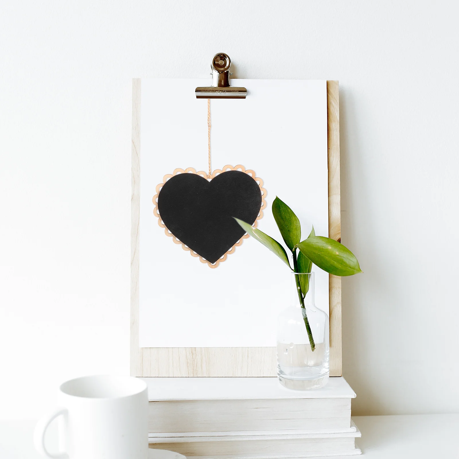 

Heart Shaped Hanging Wooden Blackboard Chalkboard Wordpad Message Board