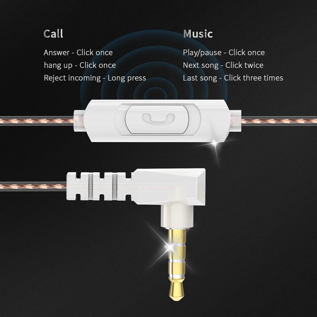 Original QKZ AKX Wired Earphone Dynamic HiFi Stereo Headphones with Mic Sport Running Music Earbuds 3.5mm jack 5