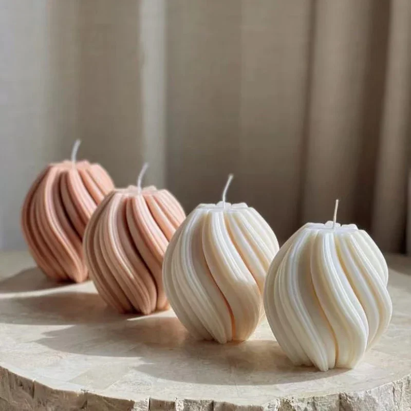 Irregular Geometric Wave Rotating Candle Mold 3D Silicone Candle Mold DIY Resin Soap Gift Crafts Candle Making Mold Home Decor