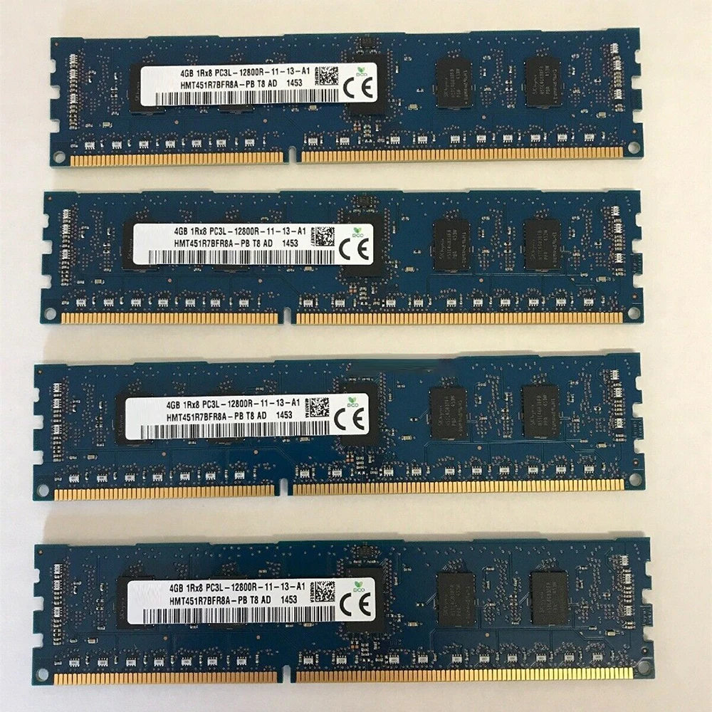 SKhynix 서버 메모리 HMT451R7BFR8A-PB, 4GB PC3L 12800R 1Rx8 ECC, 1 개