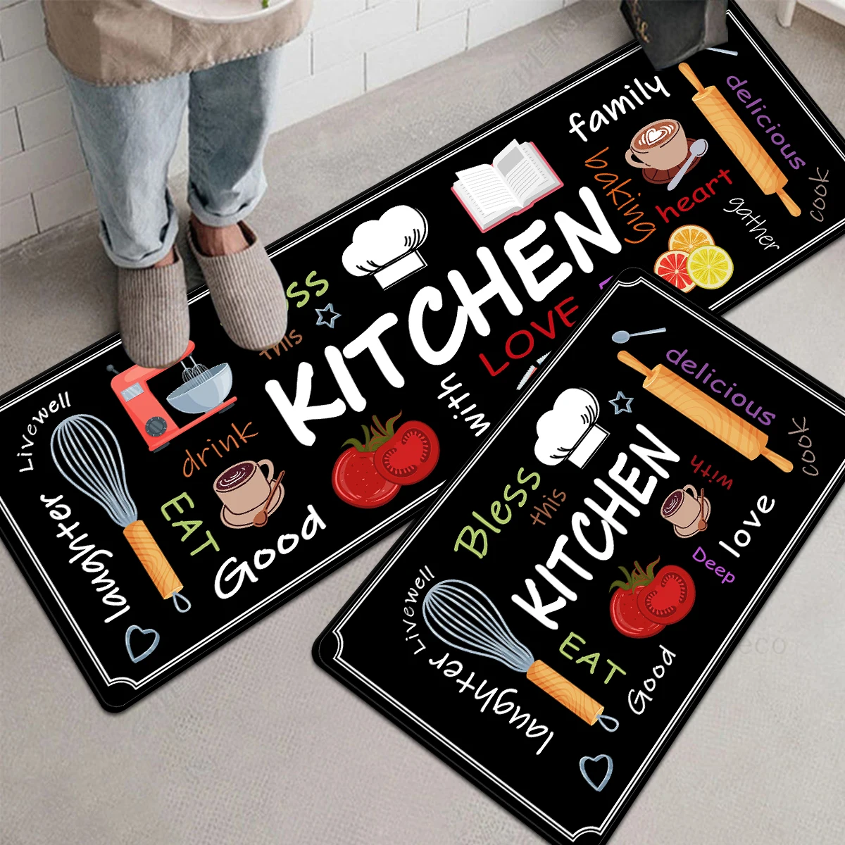 Kitchen Tools Patterned carpet Kitchen Non-Slip Anti Stain Mats Home Use Machine Washable Floor Mats floor mat,kitchen floor mat,kitchen rug