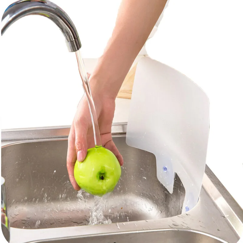 Kitchen Splash Guard 1Pc Kitchen Sink Water Splash Guards with Sucker Waterproof Screen for Dish Fruit Vegetable Washing